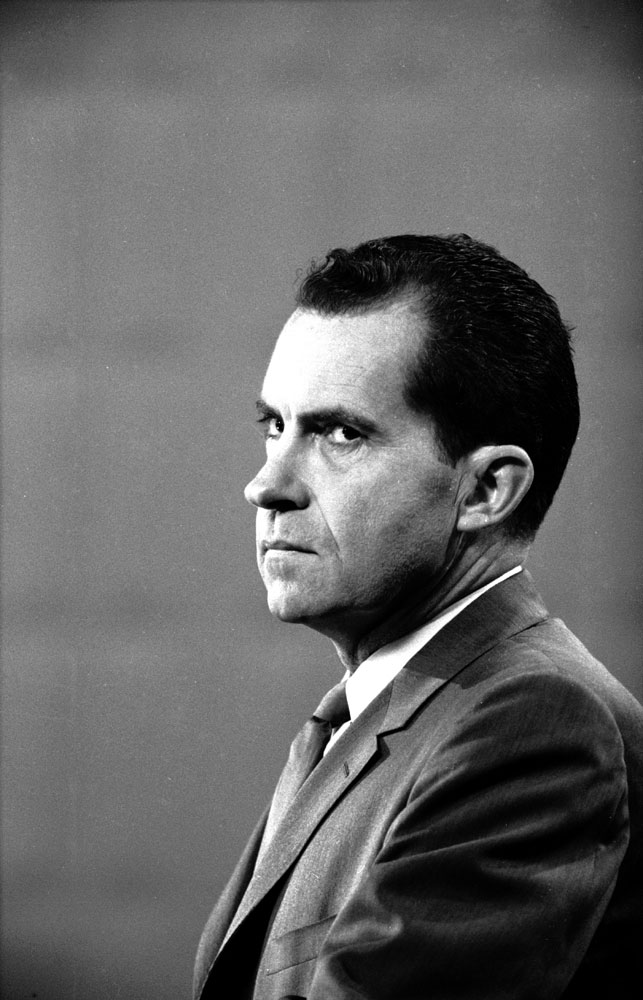 Photo of Richard Nixon made during the Kennedy-Nixon debates, 1960.