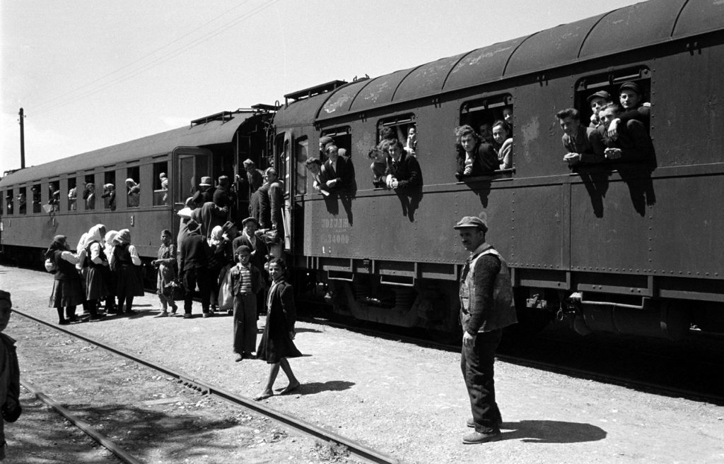 Train station along the route of the Simplon-Orient Express, 1950.