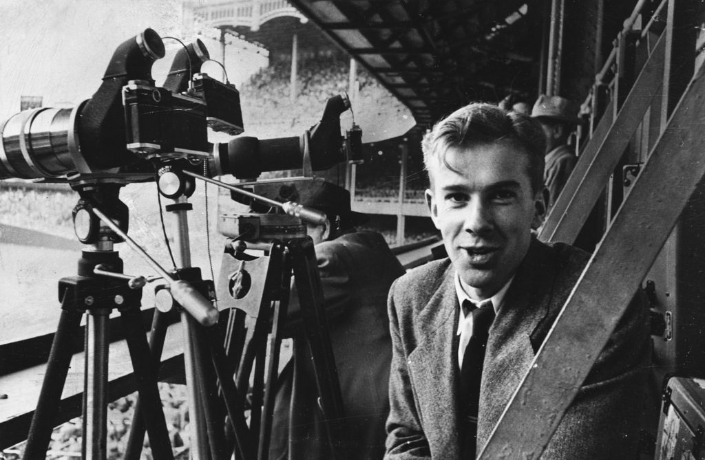 Photographer James Whitmore at Yankee Stadium. (Photo by James Whitmore/The LIFE Images Collection)