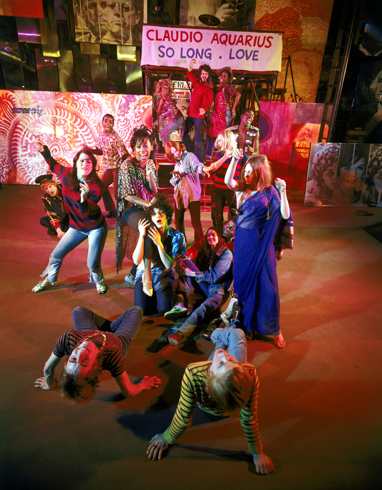 Rehearsals for the musical Hair, New York, 1968.