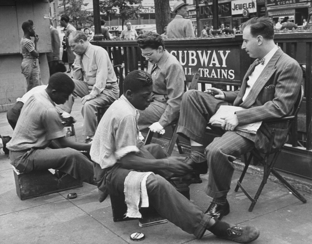 Subway entrance, Eastern Parkway at Utica Avenue, Brooklyn, 1946.