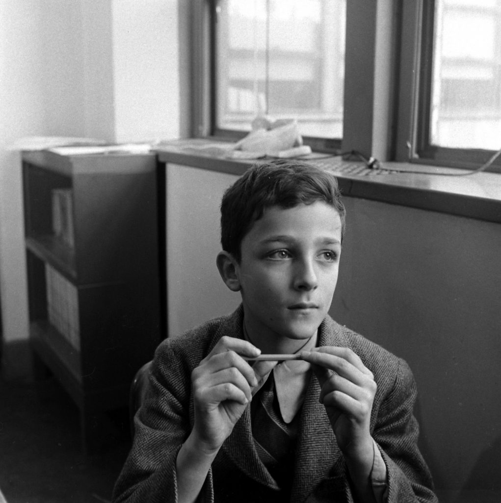 Photo from a public "genius school" for 3-to-11-year-olds at New York's Hunter College, 1948.