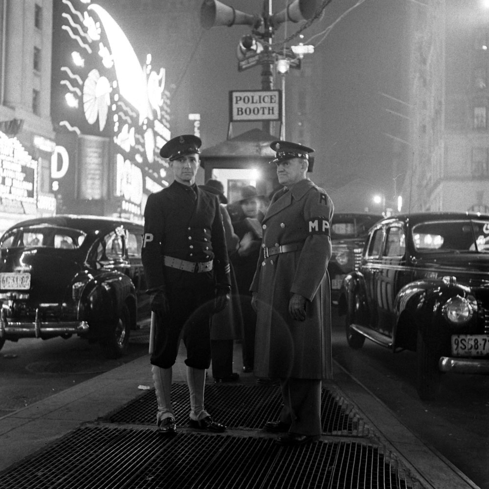 Partiers in New York City on New Year's Eve, as 1941 turns to 1942.