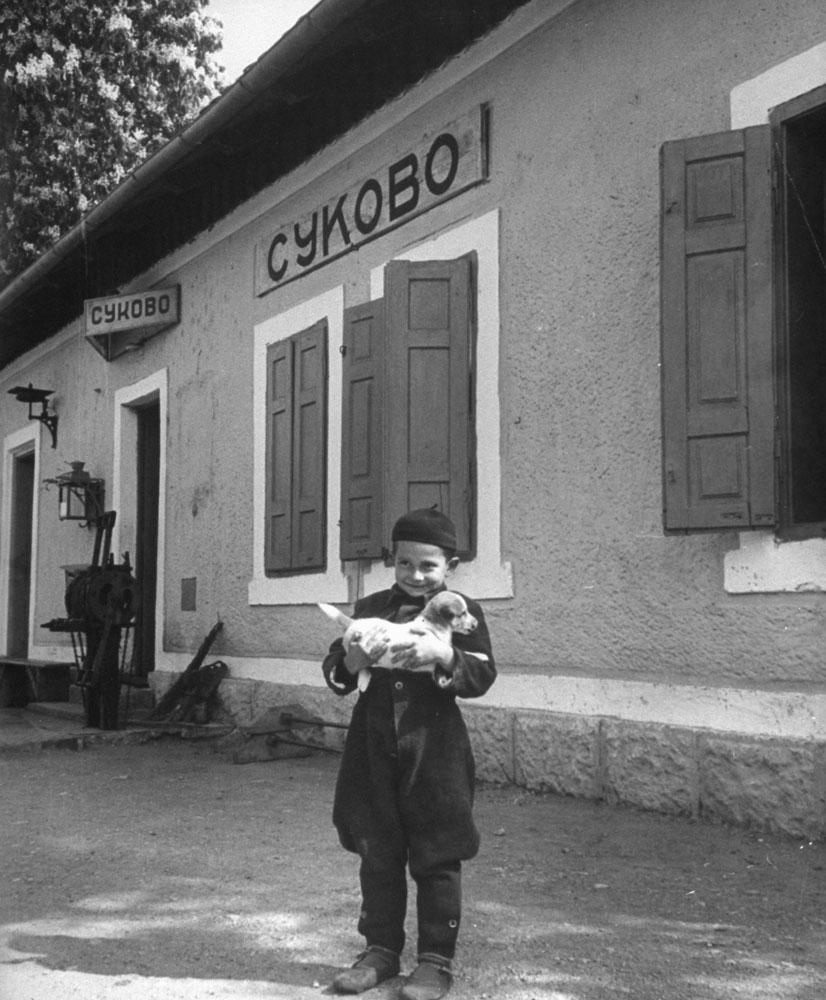 Train station along the route of the Simplon-Orient Express, 1950.