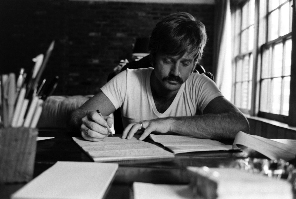 Robert Redford hard at work, Utah, 1969