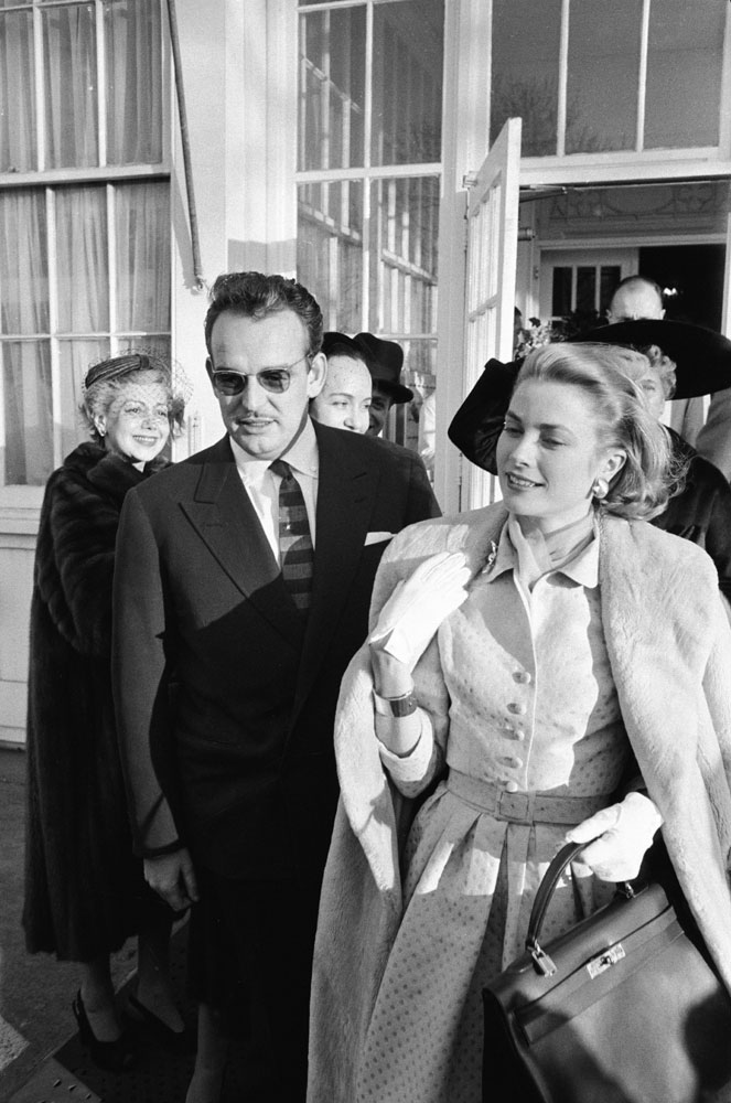 Monaco's Prince Rainier and Grace Kelly at time of the announcement of their engagement, January 1956.