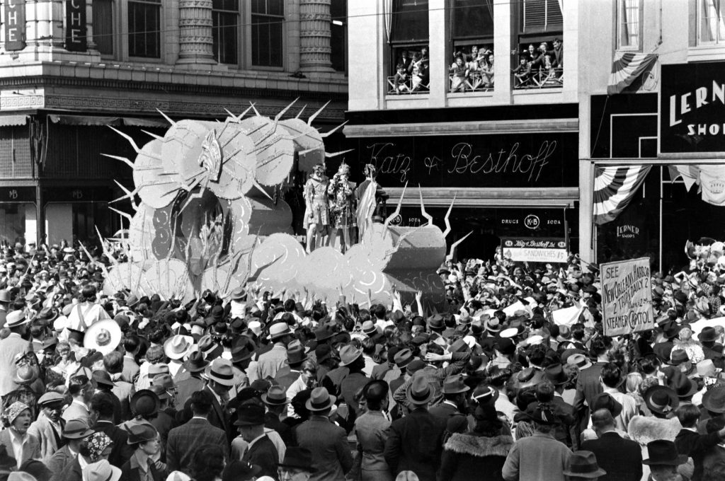 Mardi Gras float, New Orleans, 1938.