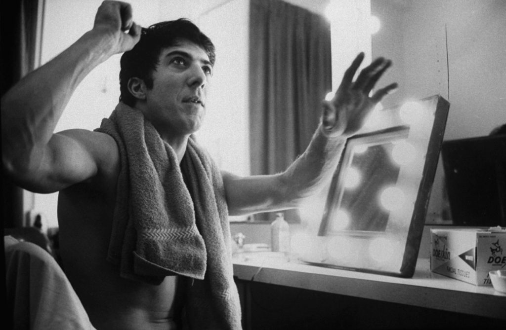 Dustin Hoffman in his dressing room