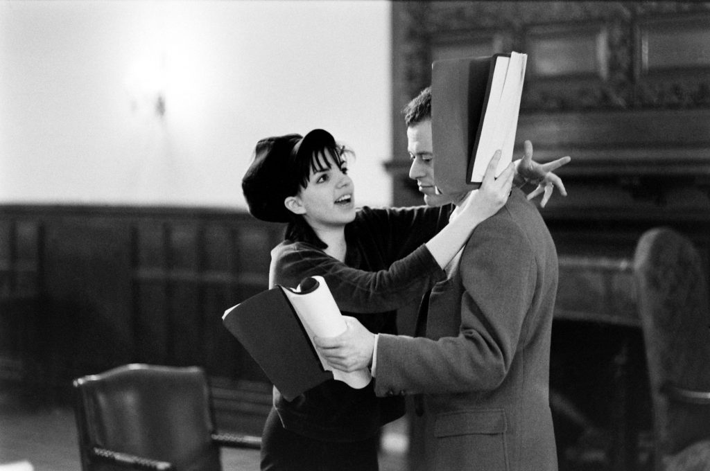 Liza Minnelli runs lines with her Flora the Red Menace costar Bob Dishy. In the show, Liza's Flora falls for his character, a fellow designer who pulls her toward Communism.