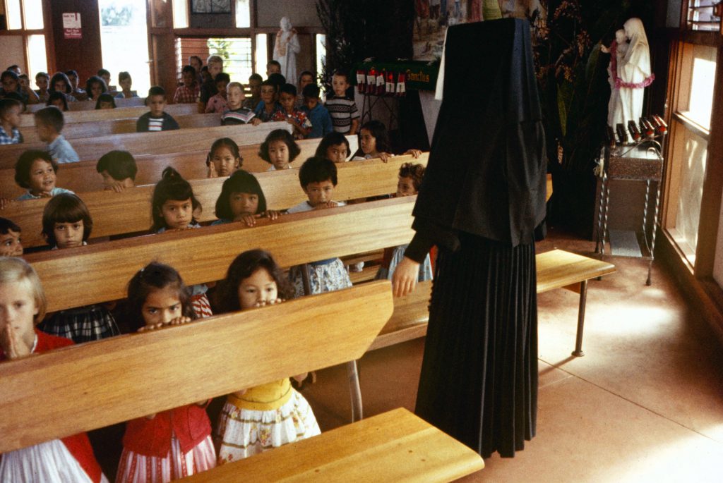 Young Catholics at St. Catherine's Church on Kauai, 1959.