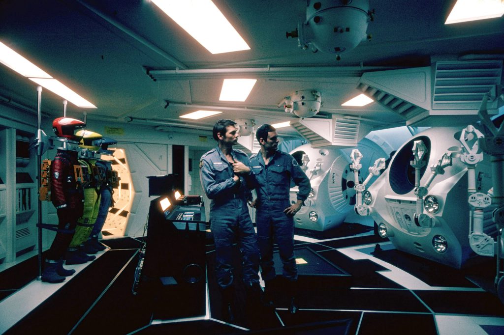 On the set of Stanley Kubrick's '2001: A Space Odyssey'