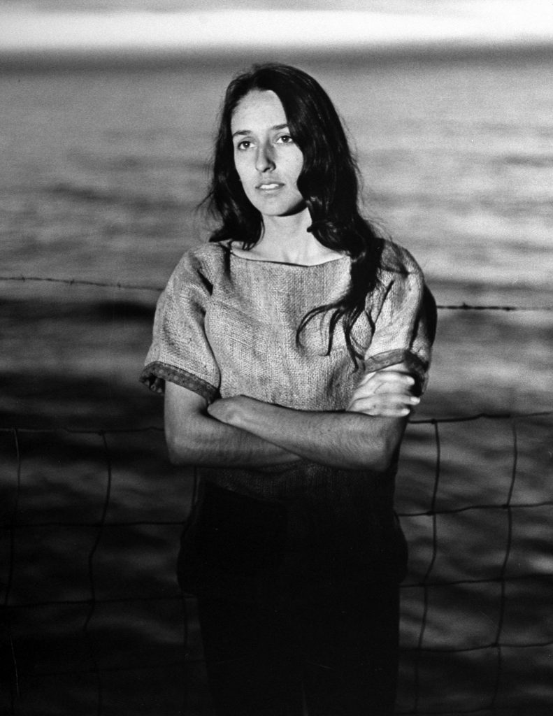 Joan Baez, who makes her home in Carmel in the Big Sur country where, standing on the shore, she evokes the same wistful intensity that goes into her rare but luminous recordings of sweet laments.