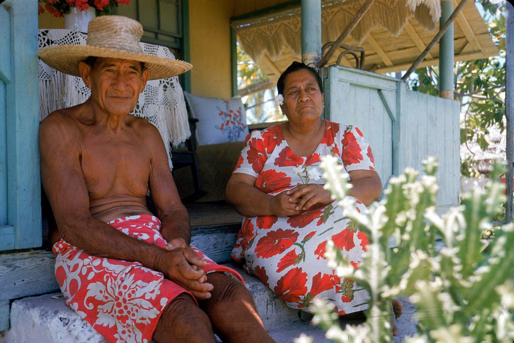 An old couple resting in Takaroa.