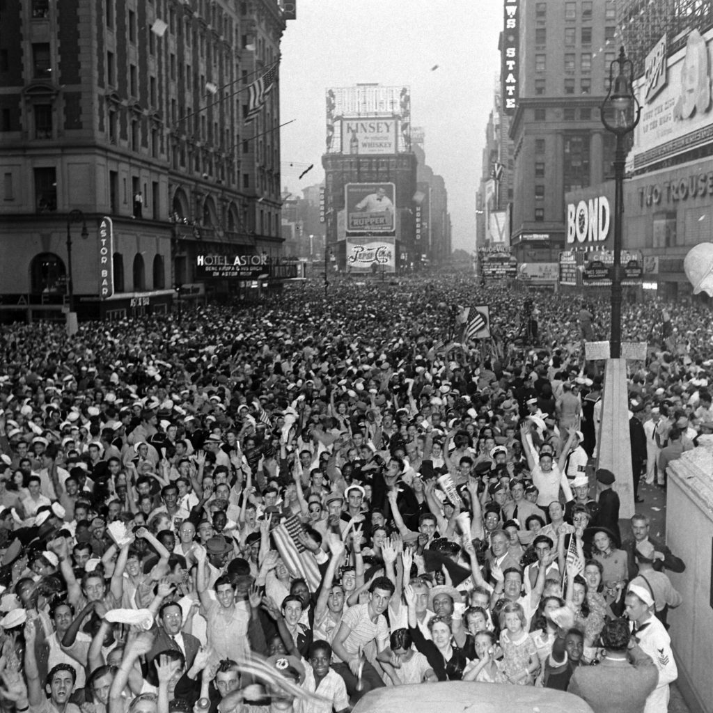 V-J Day celebrations in Times Square, August 14, 1945.