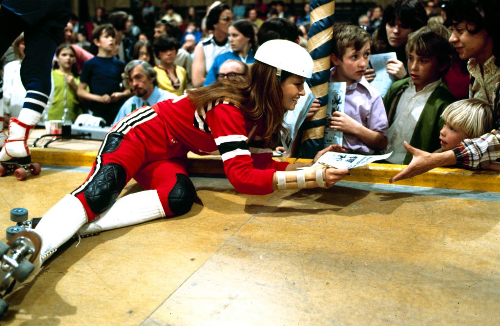 Raquel Welch on the set of Kansas City Bomber 1972