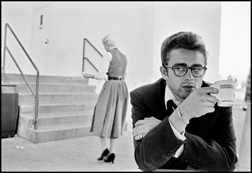 James Dean, on the studio lot in Hollywood. 1955.