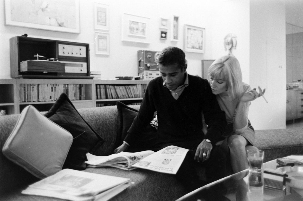 Sammy Davis Jr. with wife May Britt, 1964.