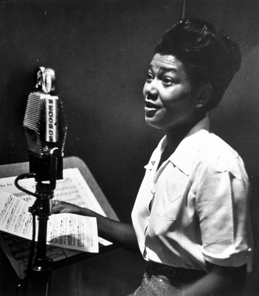 Pearl Bailey in a CBS recording session.