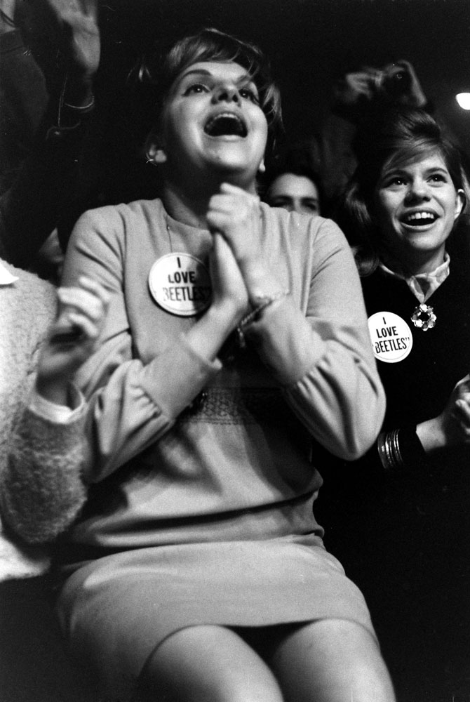 Fans at the first Beatles concert in America, Washington, DC, Feb. 11, 1964.