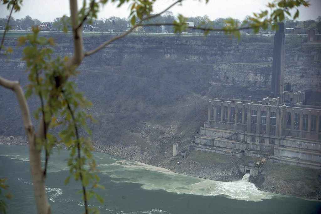 Color photos of pollution in the Great Lakes in 1968.