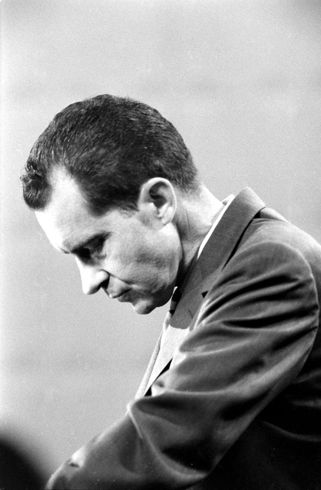 Photo of Richard Nixon made during the Kennedy-Nixon debates, 1960.